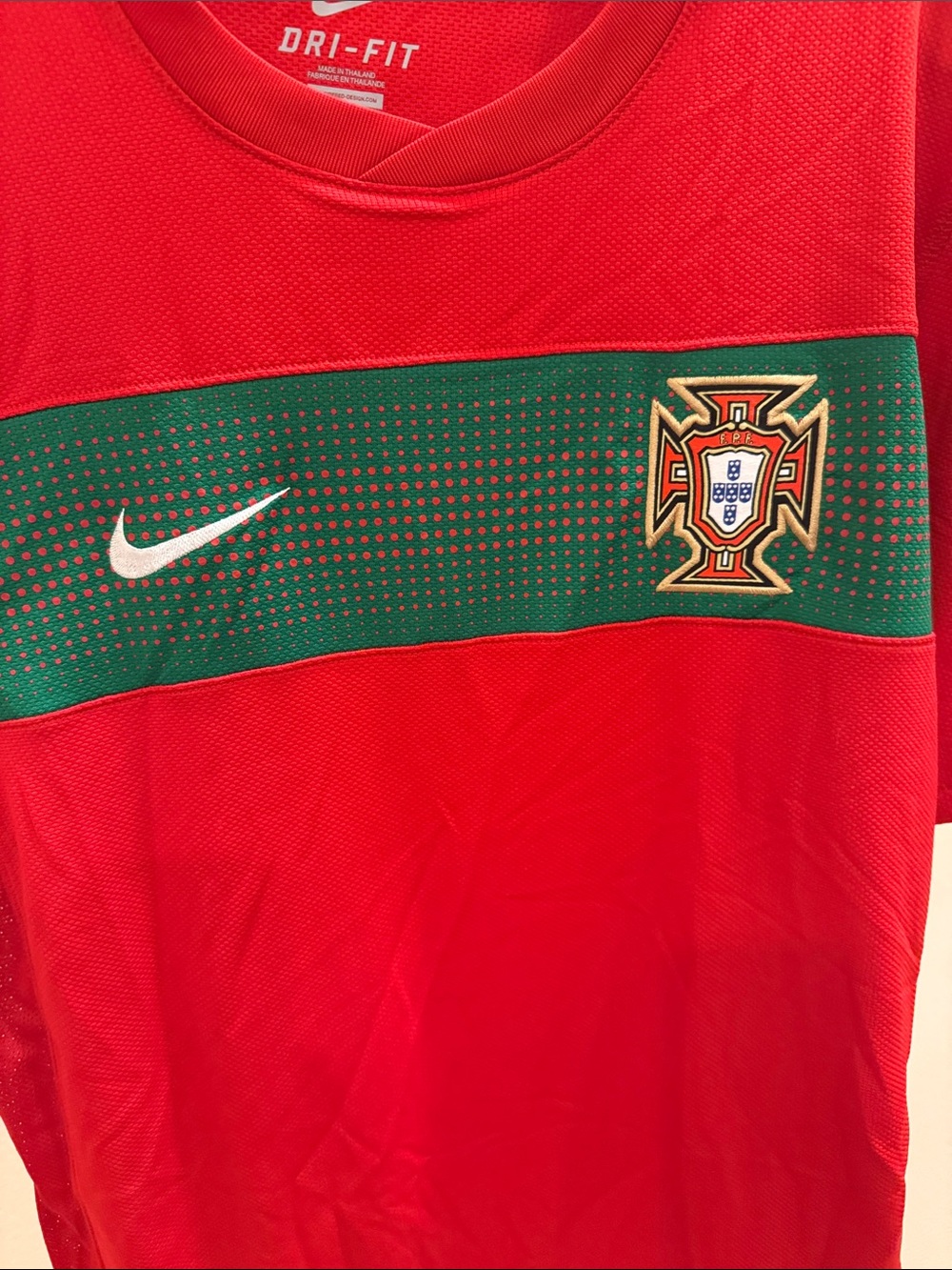 Nike Men’s Portugal Soccer Jersey with Green Chest Band - Picture 7 of 9